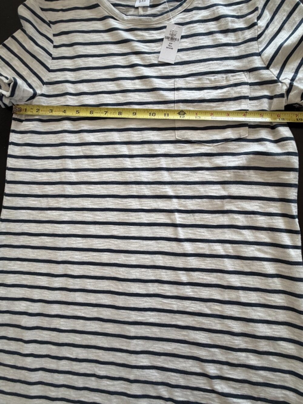 NWT GAP 100% Cotton Navy & White Striped Pocket T-Shirt Dress Size Small - Picture 4 of 12
